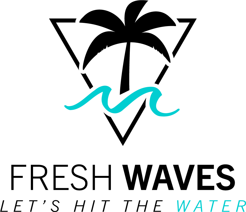 Fresh waves Lets hit the water zwart RGB